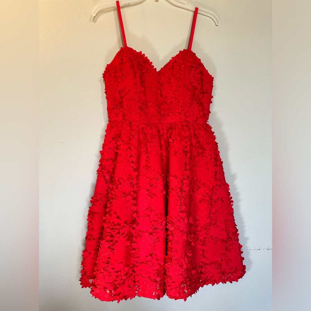 Red Spaghetti Strap Sweetheart A-Line Mini Dress